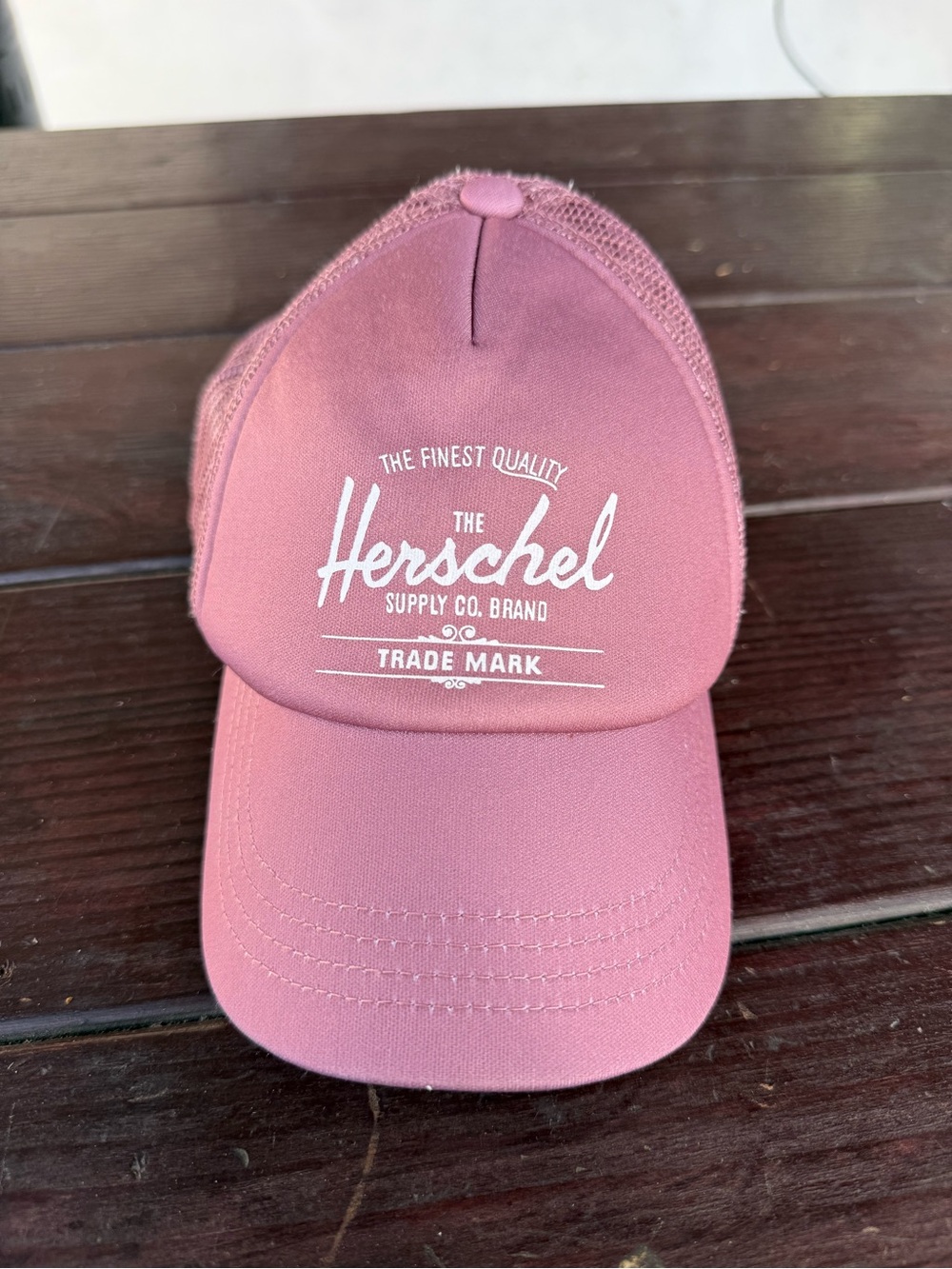 Herschel Pink Trucker Hat Adjustable Mesh Back Solid One Size toddler